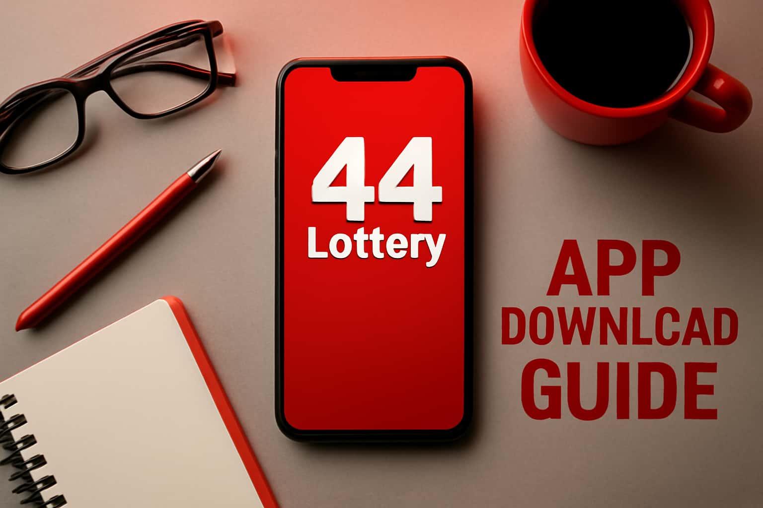 A visual representation of the 44 Lottery app download process.