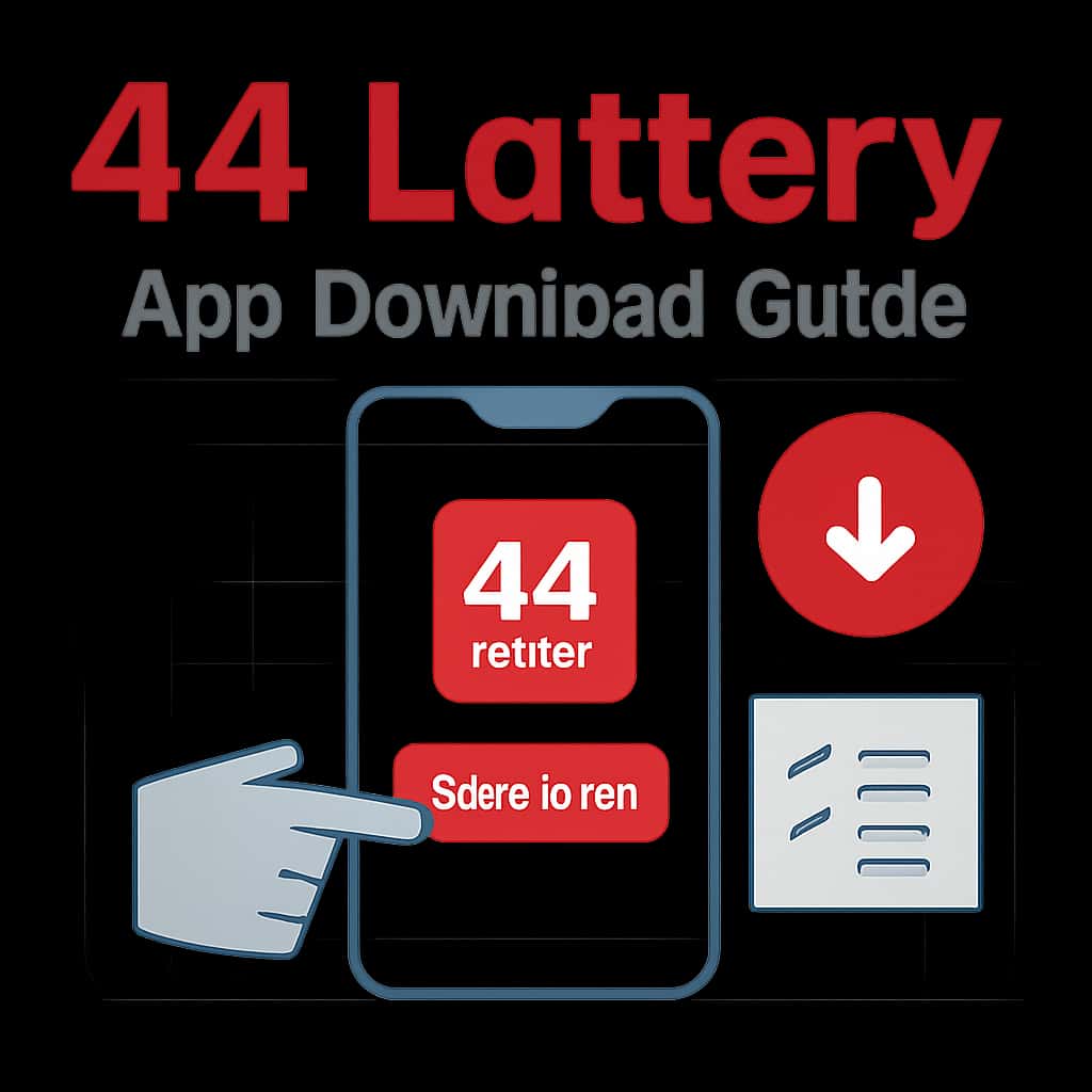 An educational diagram related to the 44 Lottery app download process.