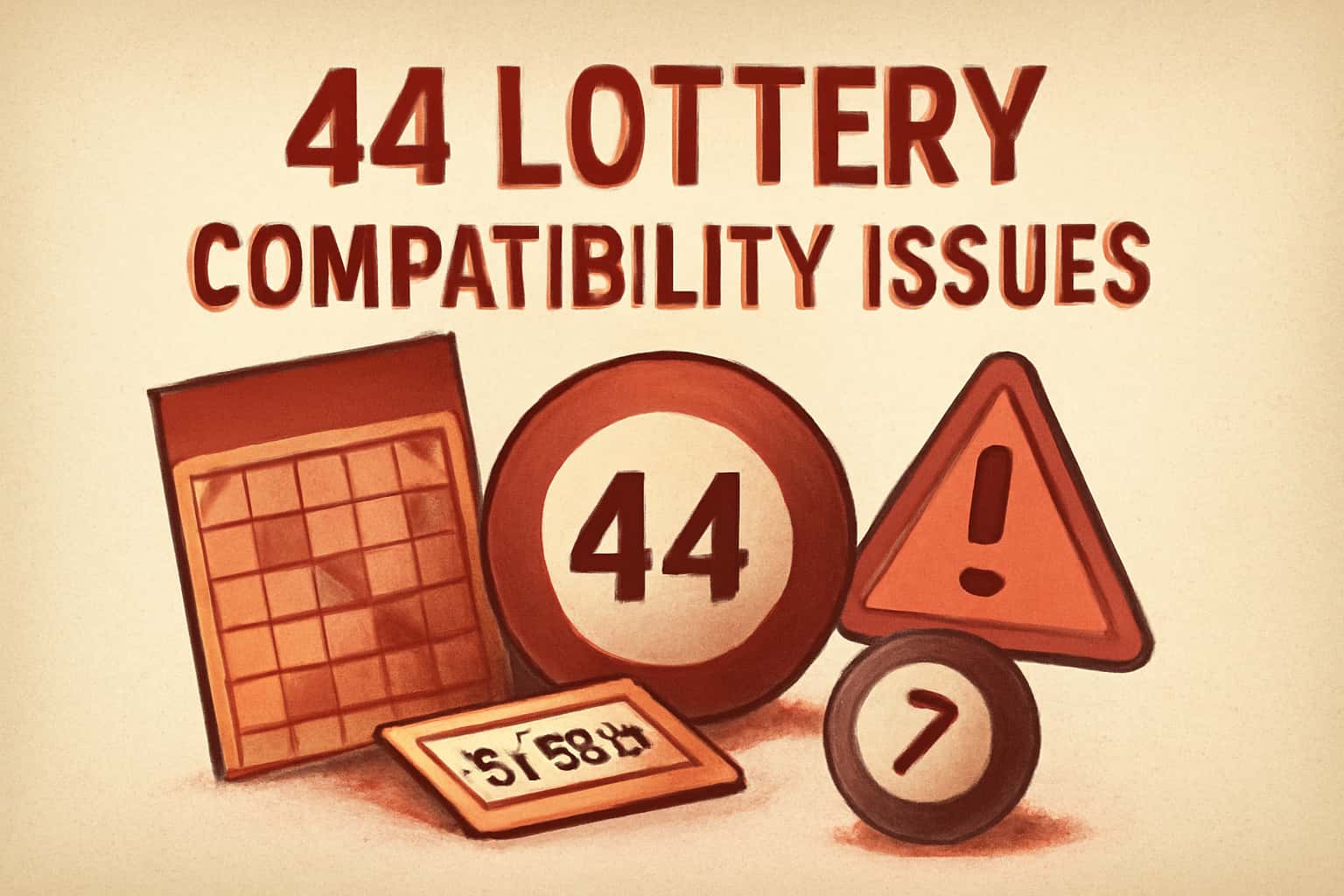 An informative representation of 44 Lottery Compatibility Issues, highlighting the text '44 Lottery'.
