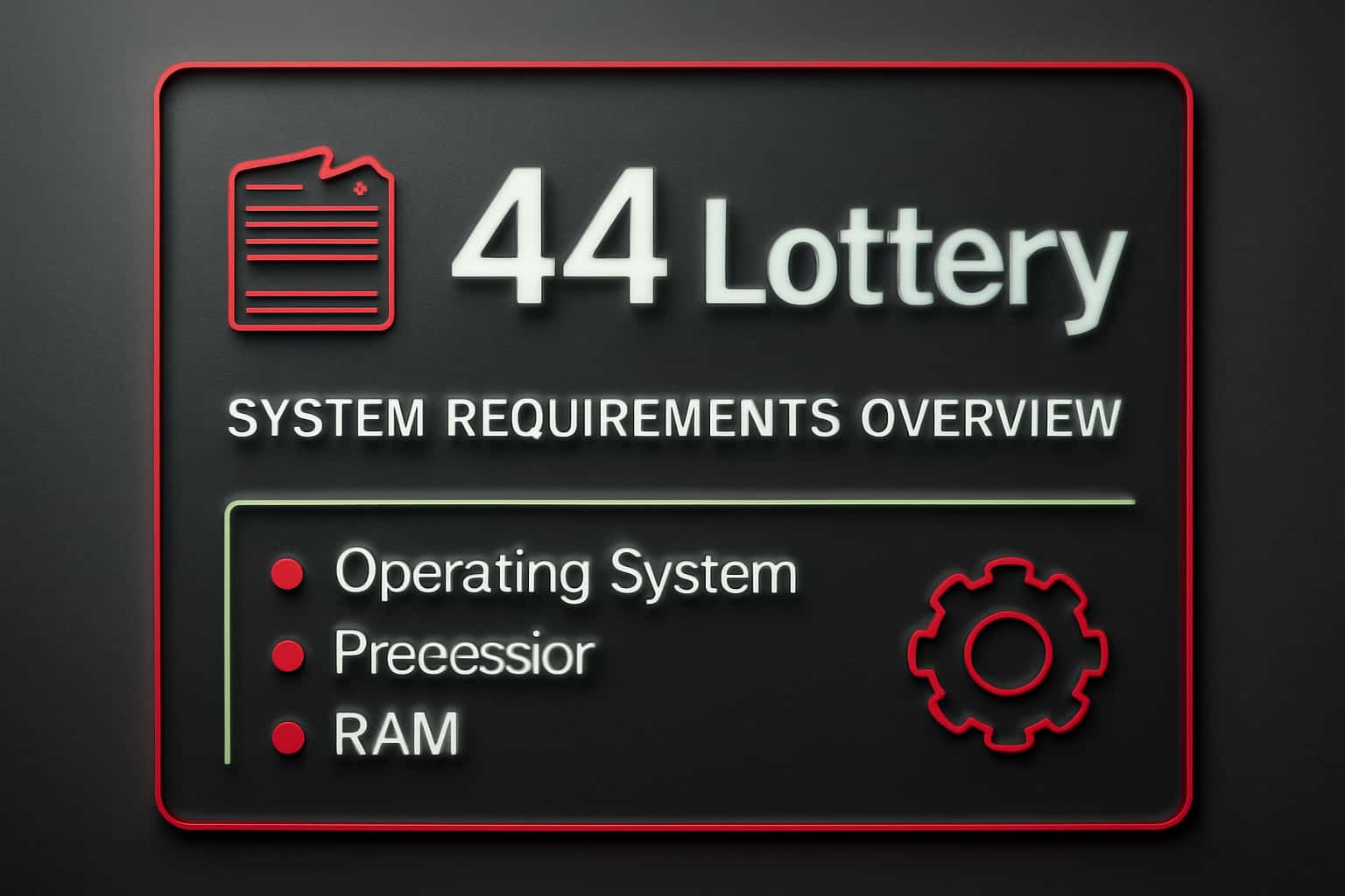 Informational scene illustrating 44 Lottery System Requirements Overview with key details.