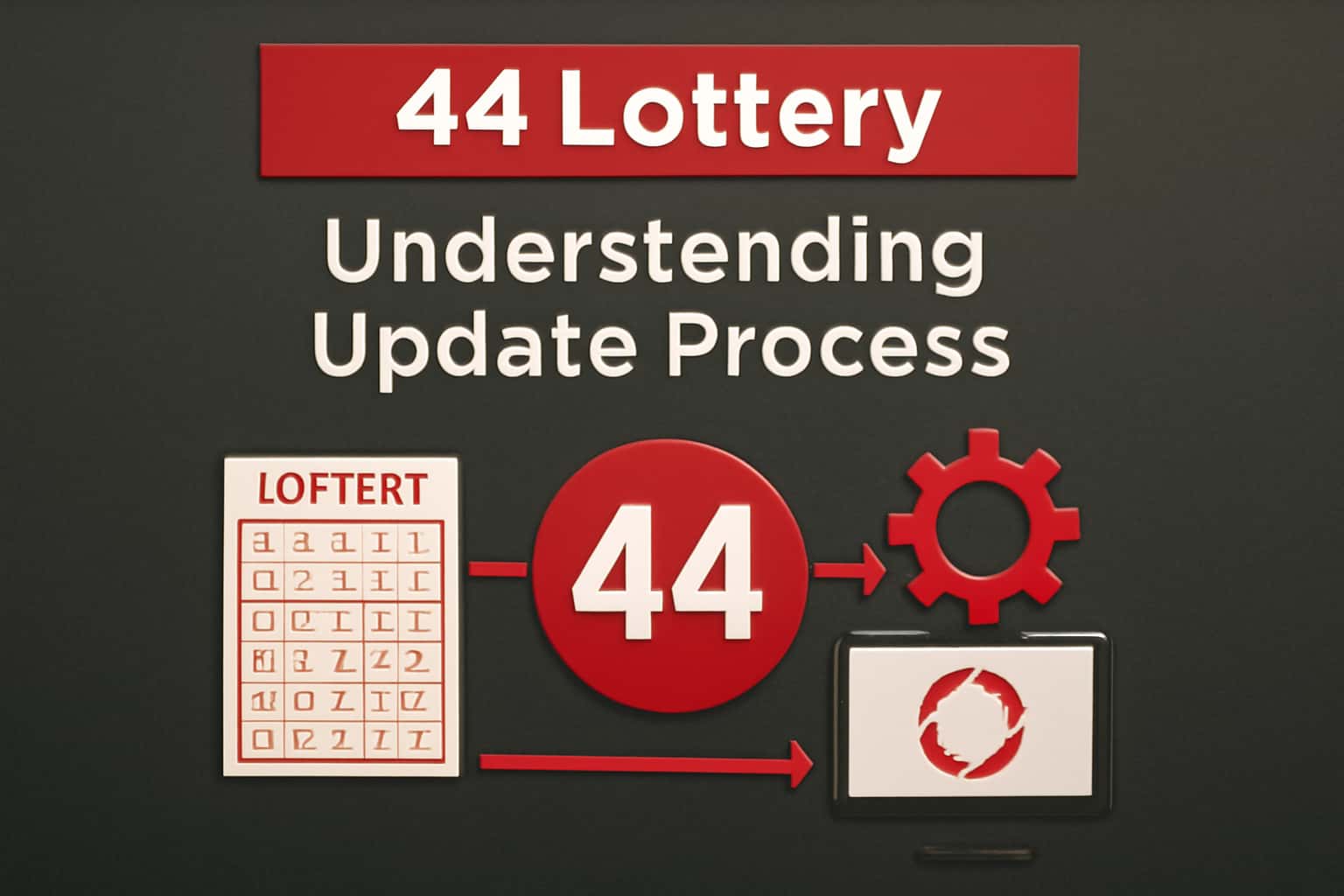 An instructional visual guide about the 44 Lottery update process.