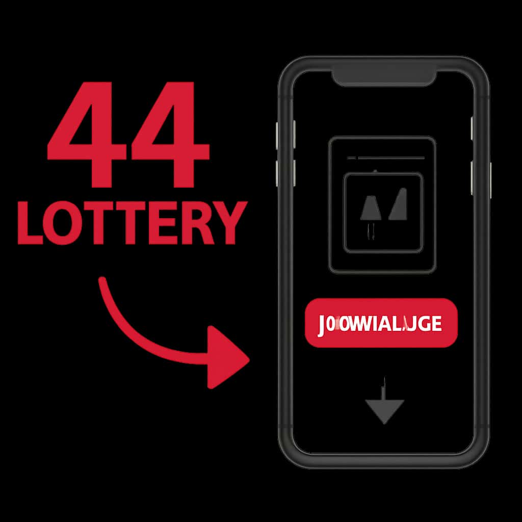 An illustration highlighting the steps to download 44 Lottery.
