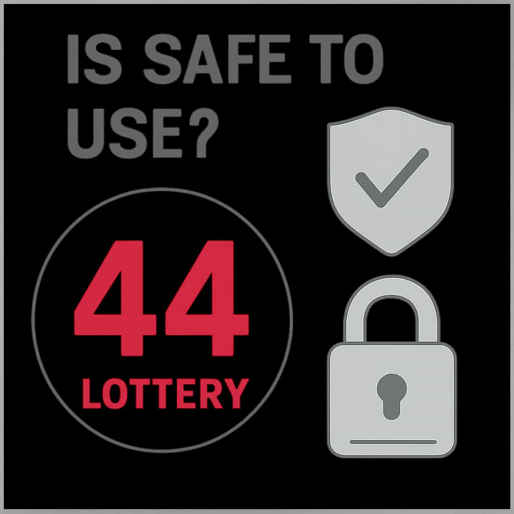 An educational diagram detailing the safety measures of the 44 Lottery app.